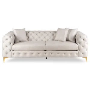 product-3787-1 SORRENTO 3S canapea cu trei locuri din velur crem — Canapele și sofale