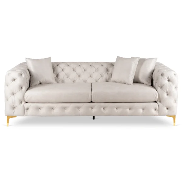 product-3787-1 SORRENTO 3S canapea cu trei locuri din velur crem — Canapele și sofale