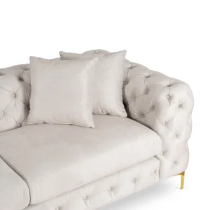 product-3787-4 SORRENTO 3S canapea cu trei locuri din velur crem — Canapele și sofale