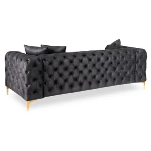 product-3788-3 SORRENTO 3S canapea cu trei locuri Velur negru — Canapele și sofale