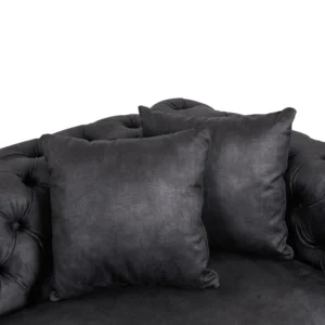 product-3788-4 SORRENTO 3S canapea cu trei locuri Velur negru — Canapele și sofale