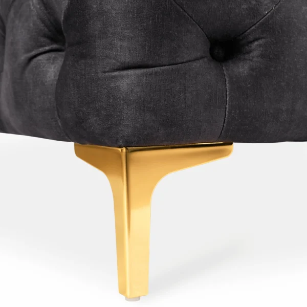 product-3788-6 SORRENTO 3S canapea cu trei locuri Velur negru — Canapele și sofale