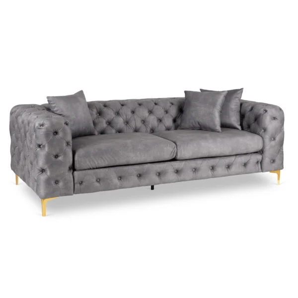 product-3789-0 SORRENTO 3S canapea cu trei locuri Velur gri — Canapele și sofale