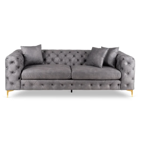product-3789-1 SORRENTO 3S canapea cu trei locuri Velur gri — Canapele și sofale
