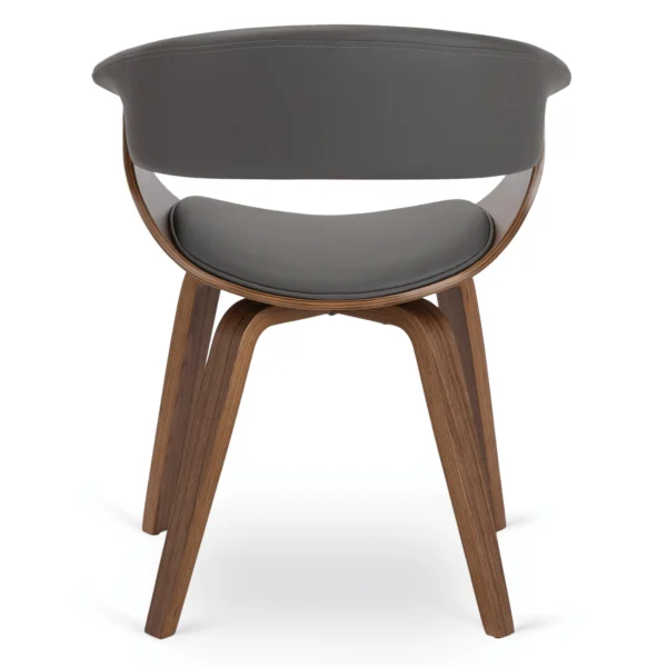 Scaun GARY din piele ecologică Gri/Nuc