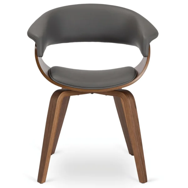 Scaun GARY din piele ecologică Gri/Nuc