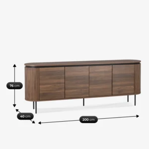 product-3792-6 BECK 200 cm Comodă cu patru uși Nuc — Comode