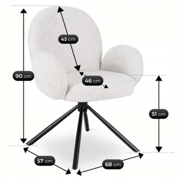 MUSSO Gri Boucle Scaun pivotant — MOBILA