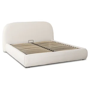 Pat ROSSO 160x200 cu spațiu de depozitare Cream Boucle