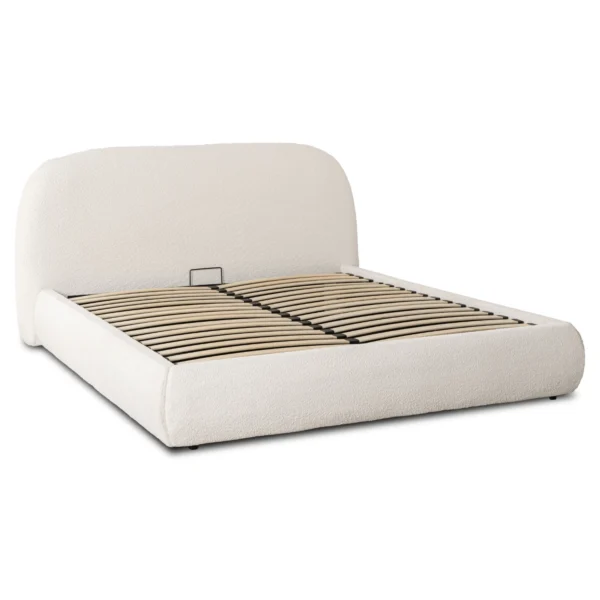 Pat ROSSO 160x200 cu spațiu de depozitare Cream Boucle