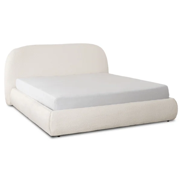 Pat ROSSO 160x200 cu spațiu de depozitare Cream Boucle