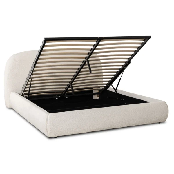 Pat ROSSO 160x200 cu spațiu de depozitare Cream Boucle