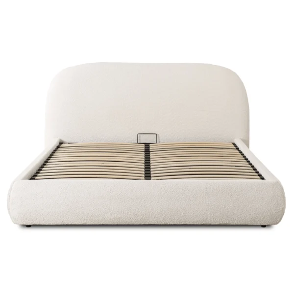 Pat ROSSO 160x200 cu spațiu de depozitare Cream Boucle