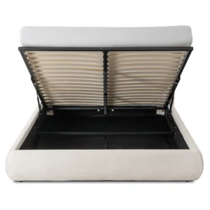 Pat ROSSO 160x200 cu spațiu de depozitare Cream Boucle