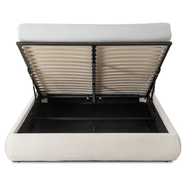 Pat ROSSO 160x200 cu spațiu de depozitare Cream Boucle