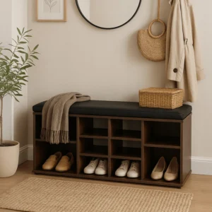 Dulap pentru pantofi AXEL 104 cm Stejar rustic/negru — Dulapuri și lăzi pentru pantofi