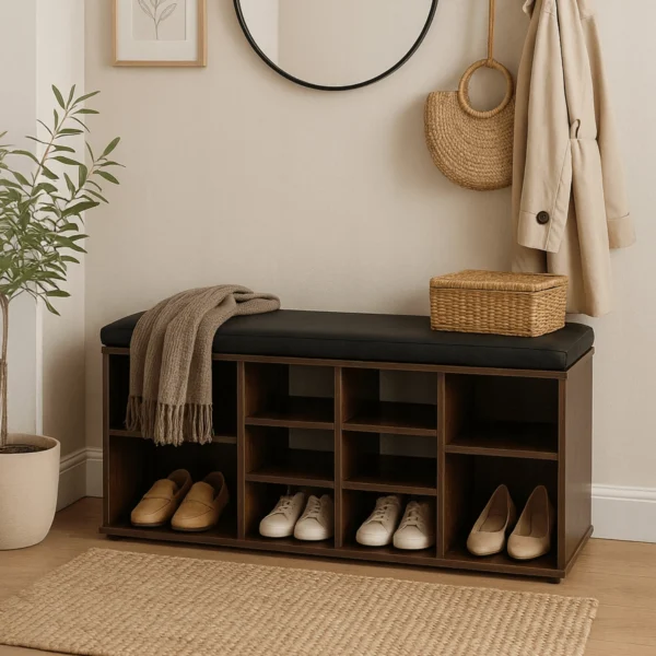 Dulap pentru pantofi AXEL 104 cm Stejar rustic/negru — Dulapuri și lăzi pentru pantofi