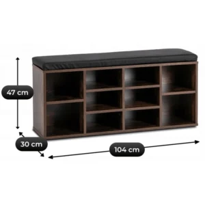 Dulap pentru pantofi AXEL 104 cm Stejar rustic/negru — Dulapuri și lăzi pentru pantofi