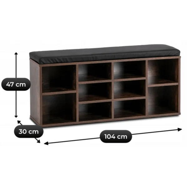 Dulap pentru pantofi AXEL 104 cm Stejar rustic/negru — Dulapuri și lăzi pentru pantofi