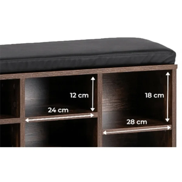 Dulap pentru pantofi AXEL 104 cm Stejar rustic/negru — Dulapuri și lăzi pentru pantofi