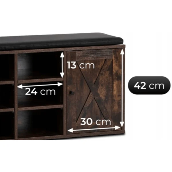 ARYA dulap pentru pantofi 110 cm Stejar rustic — Dulapuri și lăzi pentru pantofi