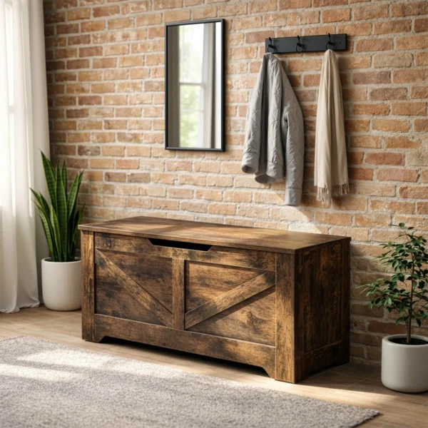 Cufăr cu funcție de șezut/Shoe Cabinet MARGOT 100 cm Stejar rustic — Dulapuri și lăzi pentru pantofi