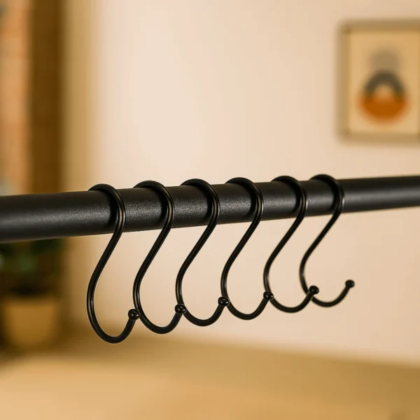 JOEL 100 cm cuier de hol cu rafturi stejar rustic/negru — Cuiere