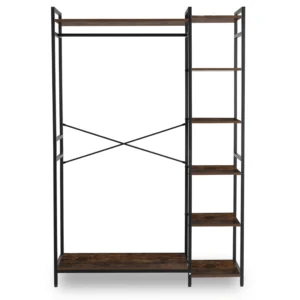 PIPER Cuier pentru hol 116 cm cu rafturi Stejar rustic/Negru