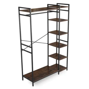 PIPER Cuier pentru hol 116 cm cu rafturi Stejar rustic/Negru