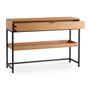 RUBY 100 cm Consolă de hol cu raft stejar/negru — MOBILA