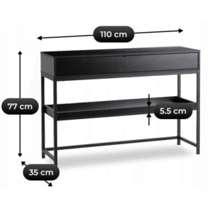 RUBY 100 cm Consolă de hol cu raft negru — MOBILA