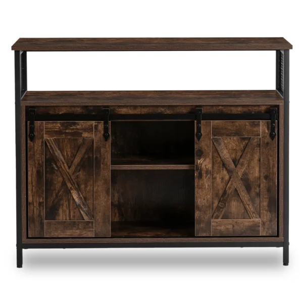product-3820-1 Comodă ARLO de 100 cm cu rafturi, stejar rustic/negru — Comode