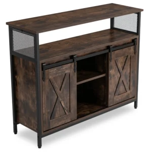 product-3820-2 Comodă ARLO de 100 cm cu rafturi, stejar rustic/negru — Comode