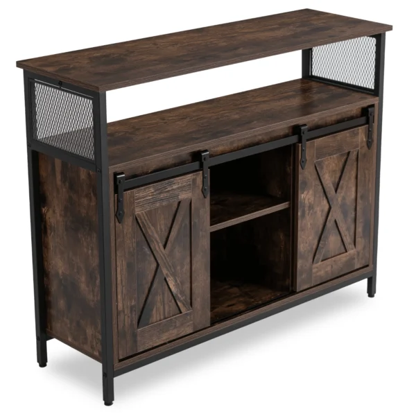 product-3820-2 Comodă ARLO de 100 cm cu rafturi, stejar rustic/negru — Comode