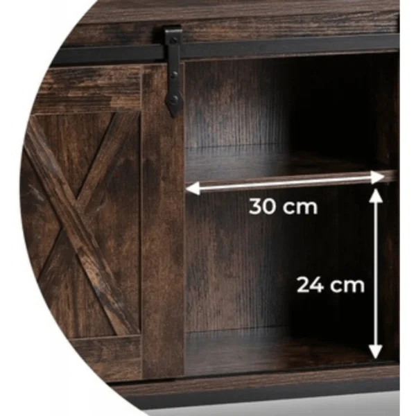 product-3820-7 Comodă ARLO de 100 cm cu rafturi, stejar rustic/negru — Comode
