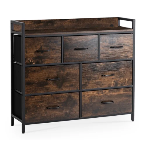 HUDSON Comodă 98 cm Stejar rustic/Negru