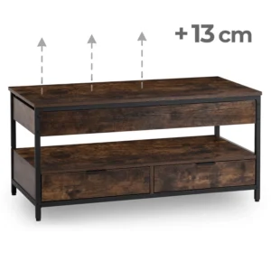 LUCA Masă extensibilă 100 cm Stejar rustic/Negru