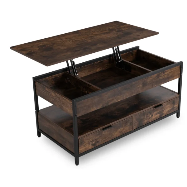 LUCA Masă extensibilă 100 cm Stejar rustic/Negru