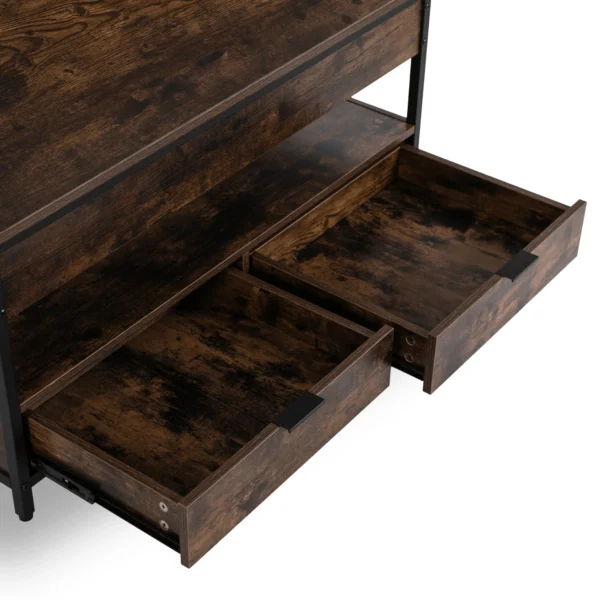 LUCA Masă extensibilă 100 cm Stejar rustic/Negru