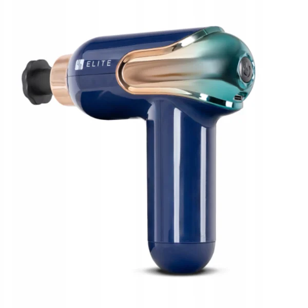 Pistol de masaj ME-MG08 cu 3 capete interschimbabile, albastru închis