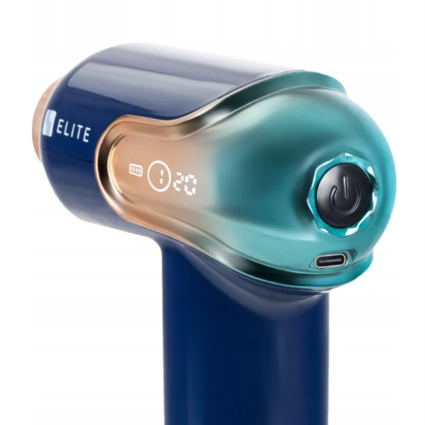 Pistol de masaj ME-MG08 cu 3 capete interschimbabile, albastru închis