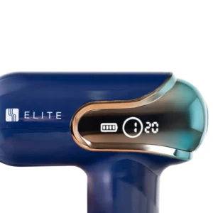 Pistol de masaj ME-MG08 cu 3 capete interschimbabile, albastru închis