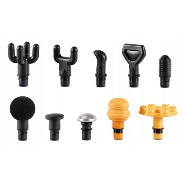 Pistol de masaj ME-MG09 cu 10 capete interschimbabile, negru
