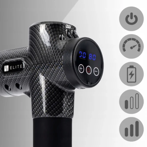 Pistol de masaj ME-MG09 cu 10 capete interschimbabile, negru