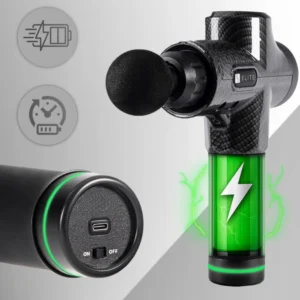 Pistol de masaj ME-MG09 cu 10 capete interschimbabile, negru