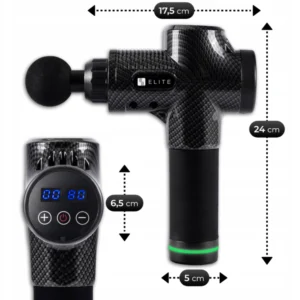 Pistol de masaj ME-MG09 cu 10 capete interschimbabile, negru