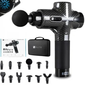 Pistol de masaj ME-MG06 cu 12 capete interschimbabile, negru