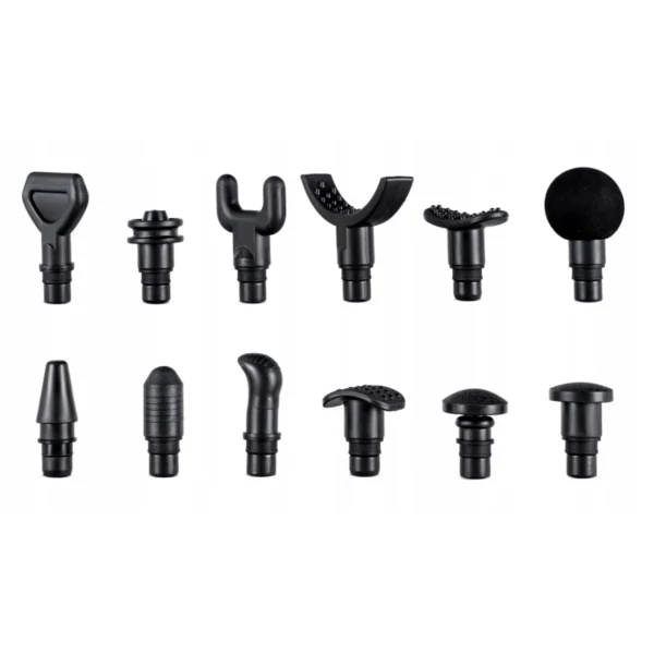 Pistol de masaj ME-MG06 cu 12 capete interschimbabile, negru