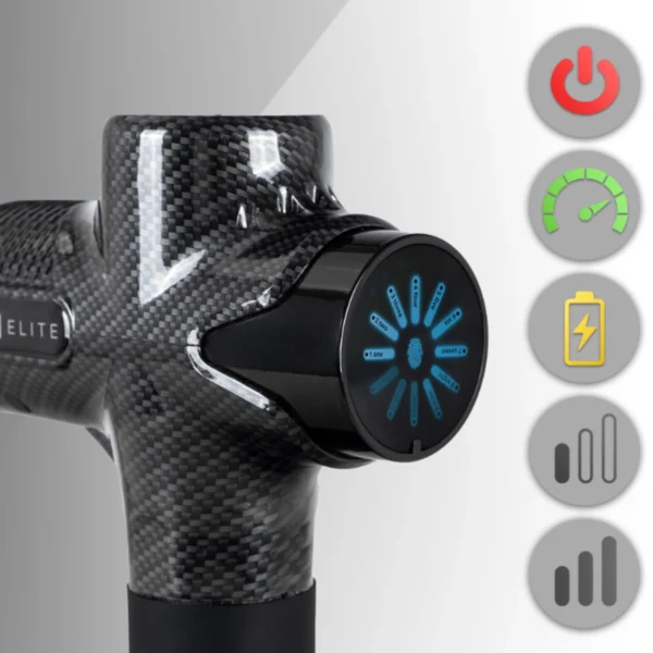 Pistol de masaj ME-MG06 cu 12 capete interschimbabile, negru