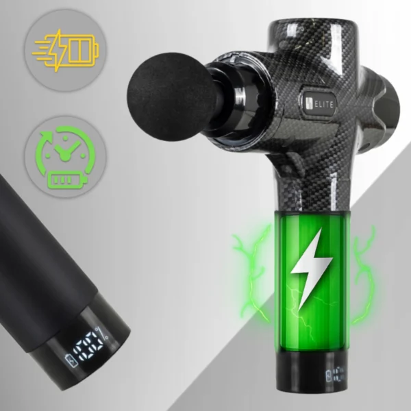 Pistol de masaj ME-MG06 cu 12 capete interschimbabile, negru